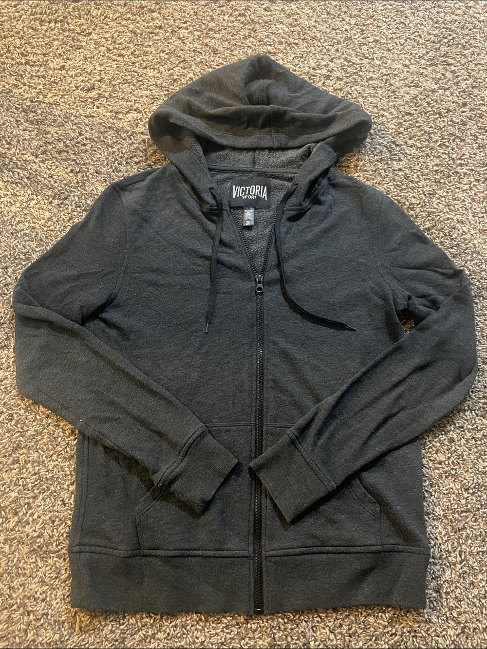 Victoria Sport Fleece Women's Black Zip-Up Hoodie